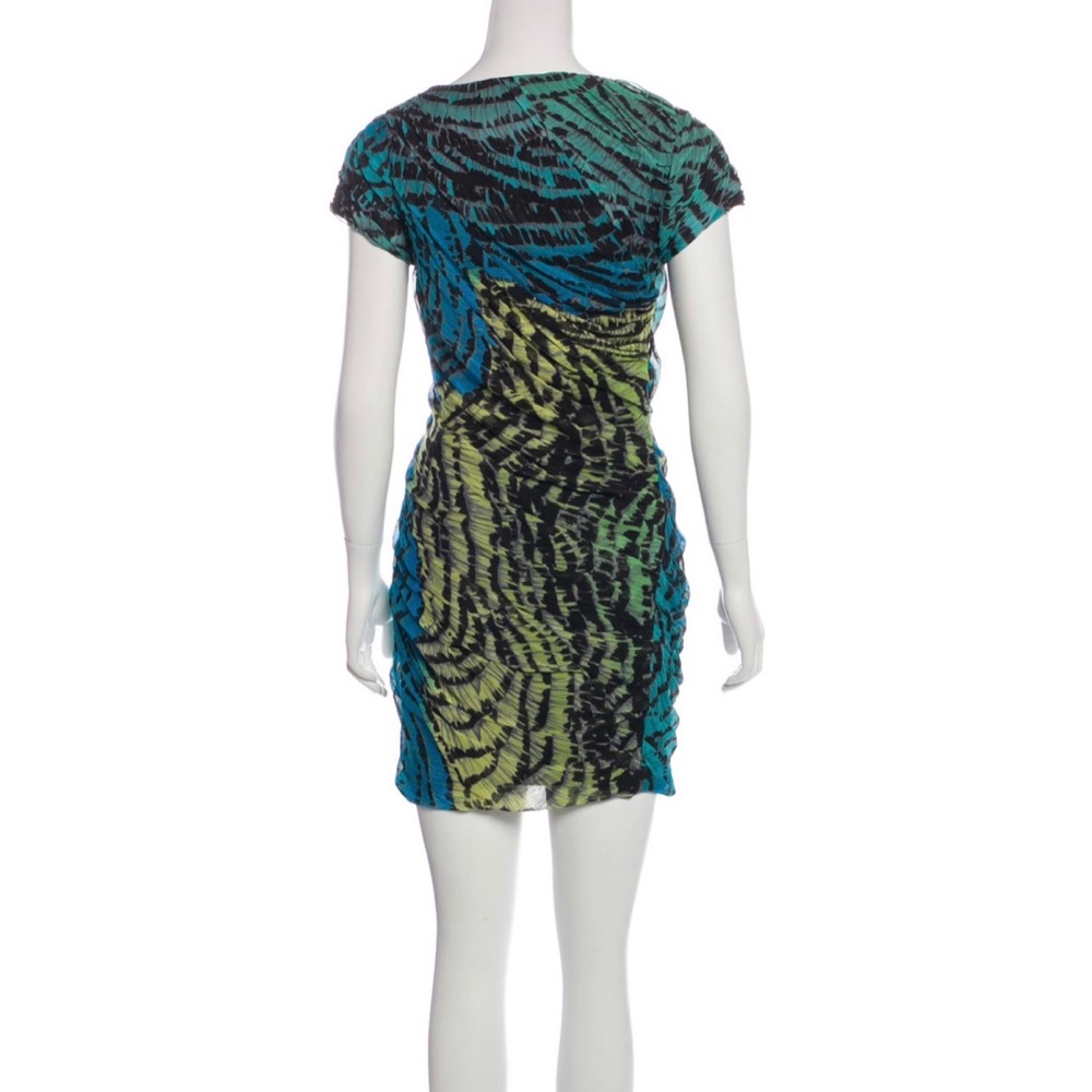 DVF | Erosa Silk Ruched dress size 4 Animal Print - Picture 3 of 11